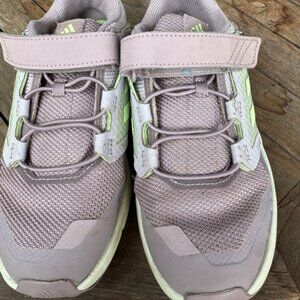 Adidas Terrex Trail Runners- kids size 2- Silver and green